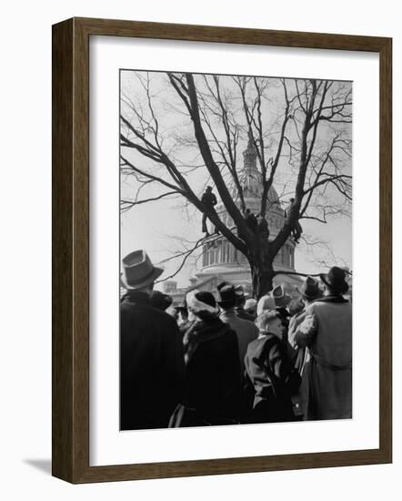 Large Crowd of Spectators Enjoying the Celebrations, During the Inauguration of Harry S. Truman-George Skadding-Framed Photographic Print