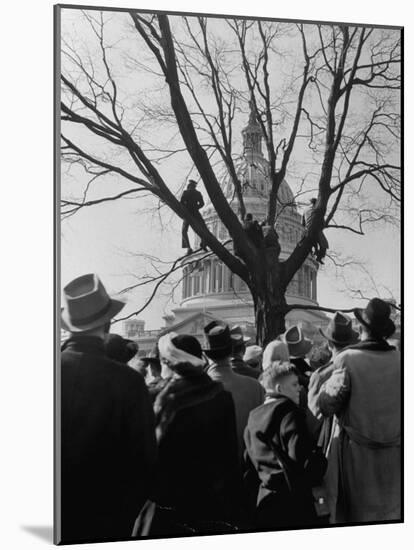 Large Crowd of Spectators Enjoying the Celebrations, During the Inauguration of Harry S. Truman-George Skadding-Mounted Photographic Print