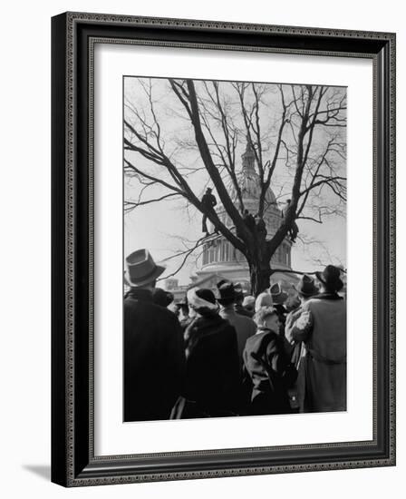 Large Crowd of Spectators Enjoying the Celebrations, During the Inauguration of Harry S. Truman-George Skadding-Framed Photographic Print