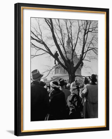 Large Crowd of Spectators Enjoying the Celebrations, During the Inauguration of Harry S. Truman-George Skadding-Framed Photographic Print