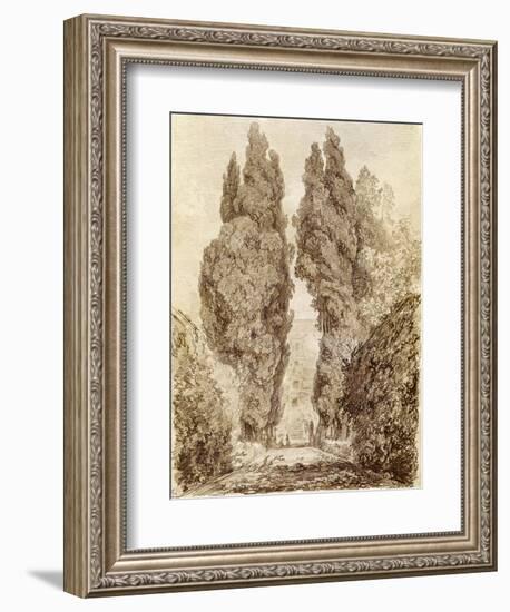 Large Cypresses at the Villa D'Este-Jean-Honoré Fragonard-Framed Giclee Print