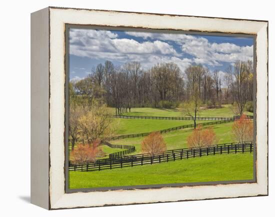 Large Field and Fence Line in Louisville, Kentucky, Usa-Adam Jones-Framed Premier Image Canvas