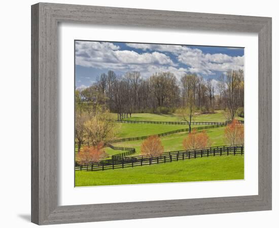 Large Field and Fence Line in Louisville, Kentucky, Usa-Adam Jones-Framed Photographic Print