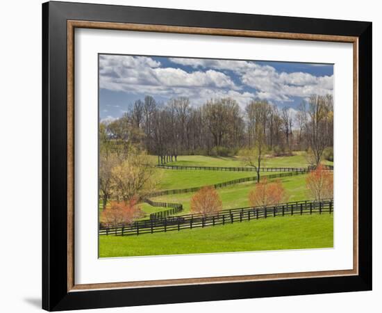 Large Field and Fence Line in Louisville, Kentucky, Usa-Adam Jones-Framed Photographic Print