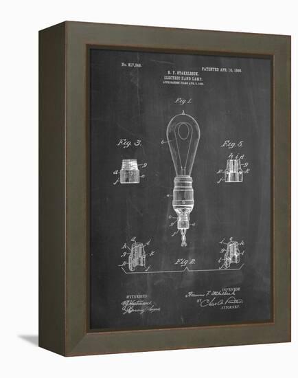 Large Filament Light Bulb Patent-Cole Borders-Framed Stretched Canvas