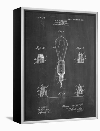 Large Filament Light Bulb Patent-Cole Borders-Framed Stretched Canvas