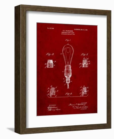 Large Filament Light Bulb Patent-Cole Borders-Framed Art Print