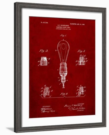 Large Filament Light Bulb Patent-Cole Borders-Framed Art Print