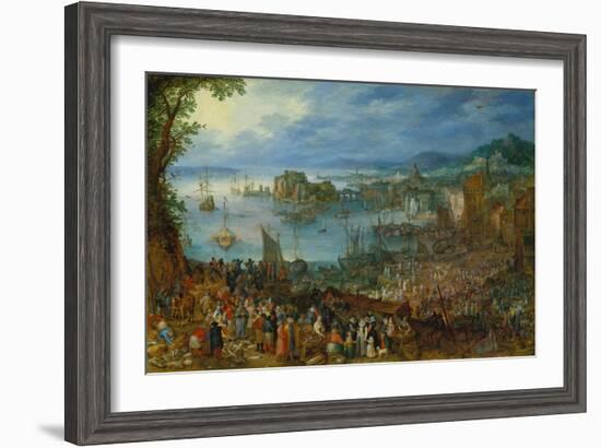 Large Fishmarket, 1603-Jan Brueghel the Elder-Framed Giclee Print