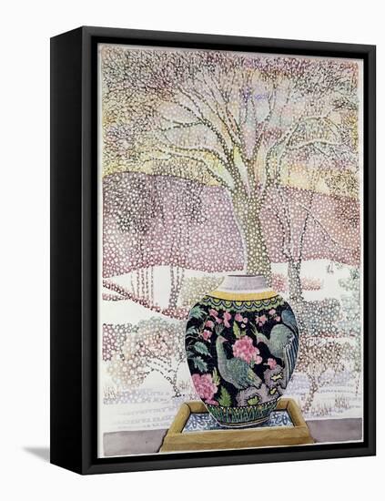 Large Ginger Jar in Snowstorm-Lillian Delevoryas-Framed Premier Image Canvas