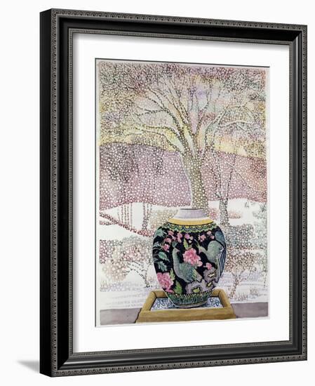 Large Ginger Jar in Snowstorm-Lillian Delevoryas-Framed Giclee Print