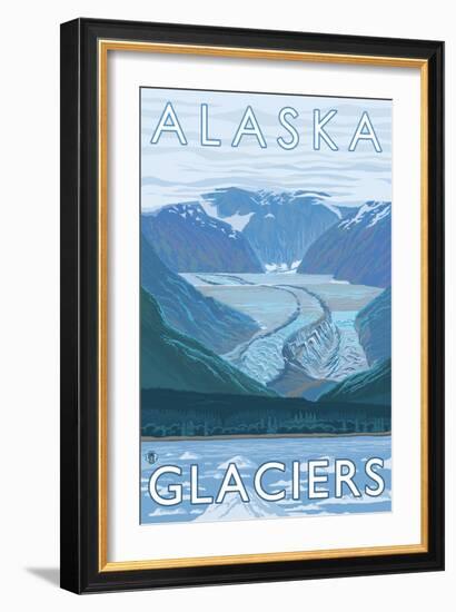 Large Glacier Scene, Alaska-Lantern Press-Framed Art Print