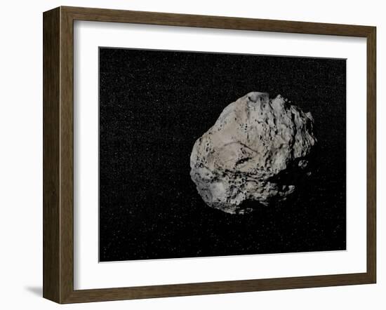 Large Grey Meteorite in the Universe Full of Stars-null-Framed Art Print