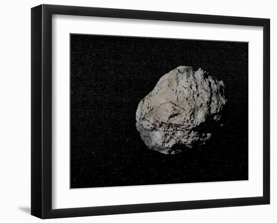 Large Grey Meteorite in the Universe Full of Stars-null-Framed Art Print