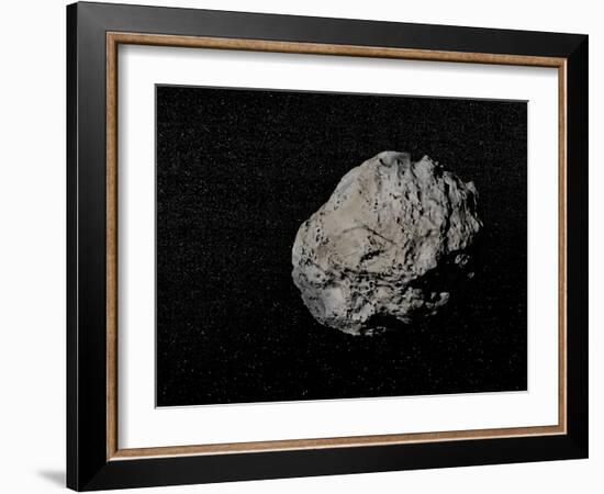 Large Grey Meteorite in the Universe Full of Stars-null-Framed Art Print