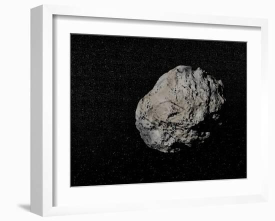Large Grey Meteorite in the Universe Full of Stars-null-Framed Art Print