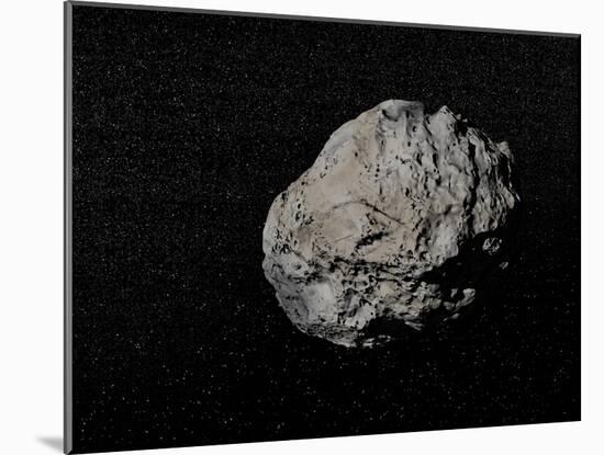 Large Grey Meteorite in the Universe Full of Stars-null-Mounted Art Print