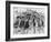 Large Group of People on Beach-null-Framed Photo