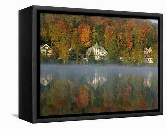 Large Houses Beside Lake Flower at Saranac Lake Town in Early Morning, New York State, USA-Julian Pottage-Framed Premier Image Canvas