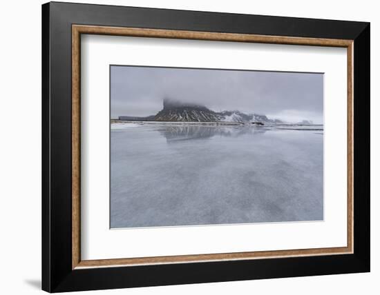 Large Ice in Front of a Mountain in Iceland-Niki Haselwanter-Framed Photographic Print