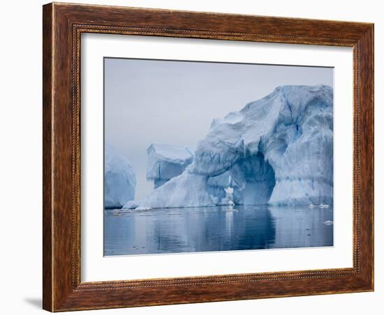 Large iceberg grounded on a reef at Peter I Island, Bellingshausen Sea, Antarctica-Michael Nolan-Framed Photographic Print