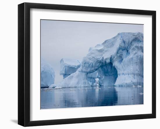 Large iceberg grounded on a reef at Peter I Island, Bellingshausen Sea, Antarctica-Michael Nolan-Framed Photographic Print