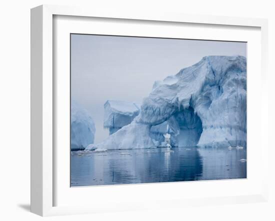 Large iceberg grounded on a reef at Peter I Island, Bellingshausen Sea, Antarctica-Michael Nolan-Framed Photographic Print