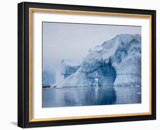 Large iceberg grounded on a reef at Peter I Island, Bellingshausen Sea, Antarctica-Michael Nolan-Framed Photographic Print