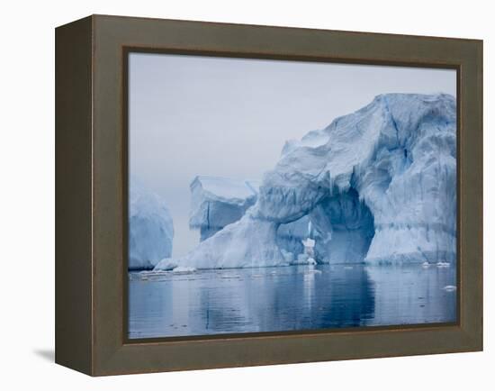 Large iceberg grounded on a reef at Peter I Island, Bellingshausen Sea, Antarctica-Michael Nolan-Framed Premier Image Canvas