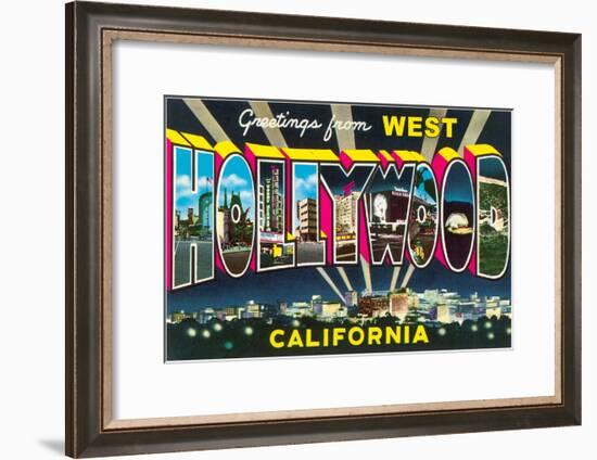 Large letter Greetings from West Hollywood, California-null-Framed Art Print