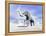 Large Mammoth Walking Slowly on the Snowy Mountain Against the Wind-null-Framed Stretched Canvas