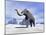 Large Mammoth Walking Slowly on the Snowy Mountain-null-Mounted Art Print