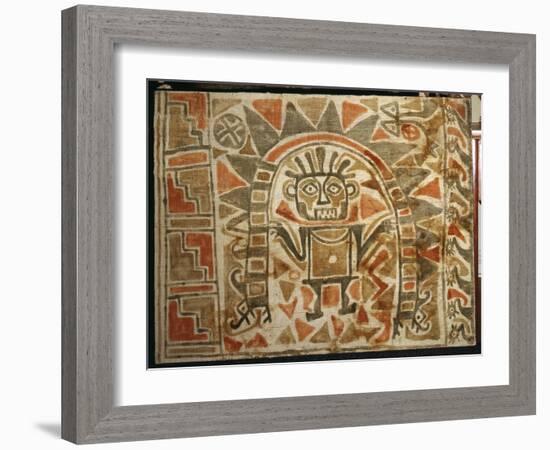 Large painted textile temple hanging, Chimu culture, Peru, 1000-1470-Werner Forman-Framed Giclee Print