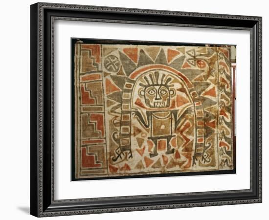 Large painted textile temple hanging, Chimu culture, Peru, 1000-1470-Werner Forman-Framed Giclee Print