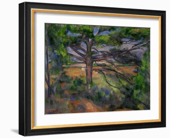 Large Pine Tree and Red Earth, 1890-1895-Paul Cézanne-Framed Giclee Print