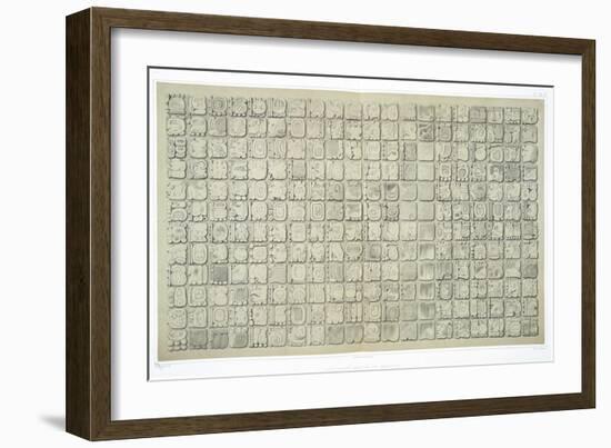 Large Plaque with Ideographic Writing from the Temple of Inscriptions-Johann Friedrich Maximilian Von Waldeck-Framed Giclee Print