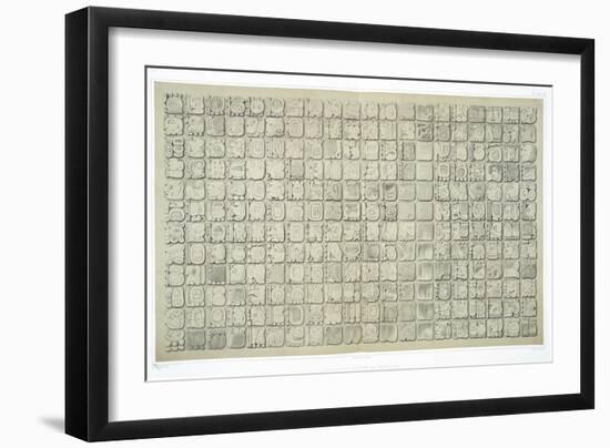 Large Plaque with Ideographic Writing from the Temple of Inscriptions-Johann Friedrich Maximilian Von Waldeck-Framed Giclee Print