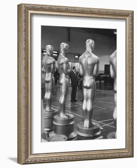 Large Replicas of Oscars Used for Decoration at Academy Awards Show-Leonard Mccombe-Framed Photographic Print