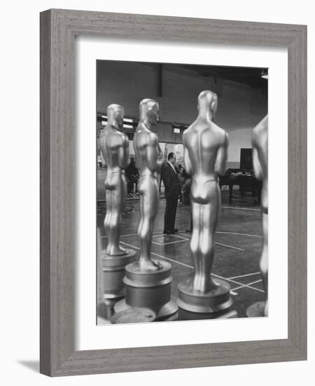 Large Replicas of Oscars Used for Decoration at Academy Awards Show-Leonard Mccombe-Framed Photographic Print