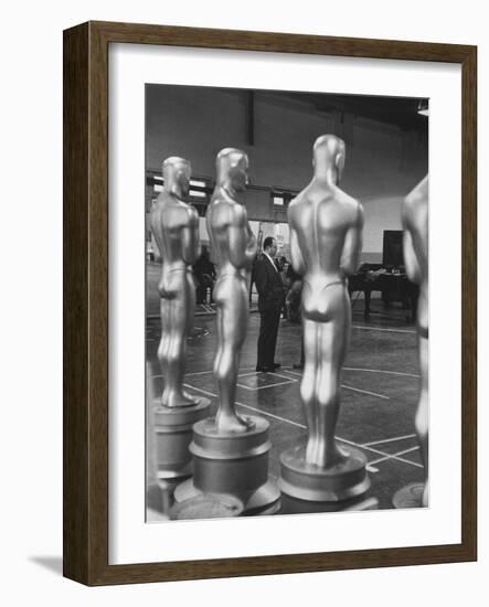 Large Replicas of Oscars Used for Decoration at Academy Awards Show-Leonard Mccombe-Framed Photographic Print