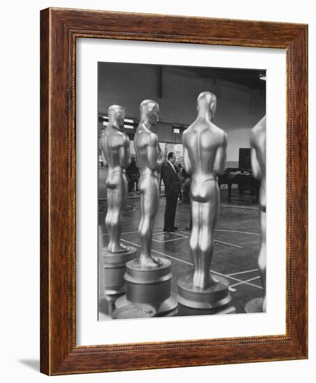 Large Replicas of Oscars Used for Decoration at Academy Awards Show-Leonard Mccombe-Framed Photographic Print