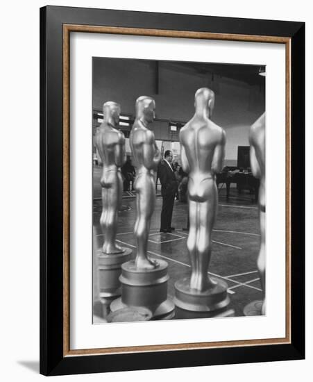 Large Replicas of Oscars Used for Decoration at Academy Awards Show-Leonard Mccombe-Framed Photographic Print