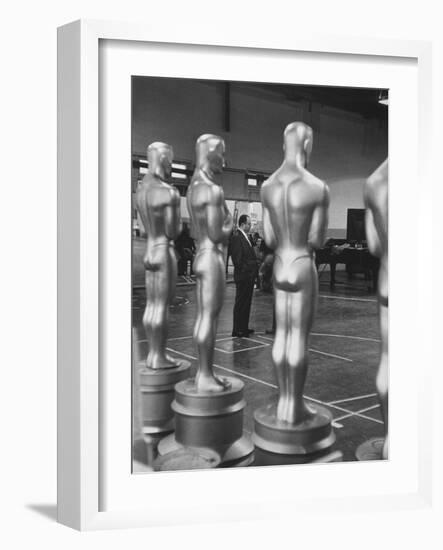 Large Replicas of Oscars Used for Decoration at Academy Awards Show-Leonard Mccombe-Framed Photographic Print