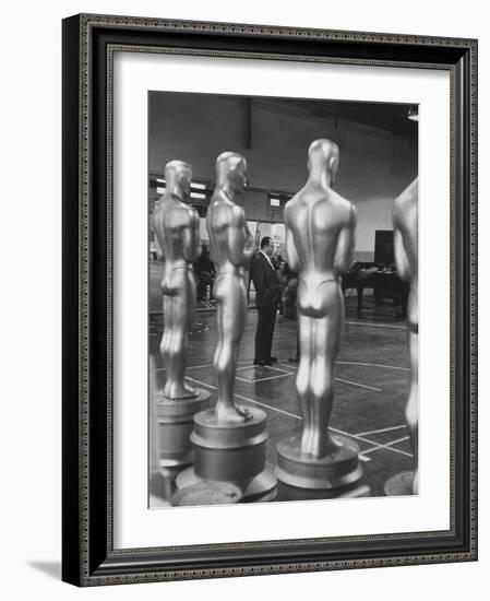 Large Replicas of Oscars Used for Decoration at Academy Awards Show-Leonard Mccombe-Framed Photographic Print