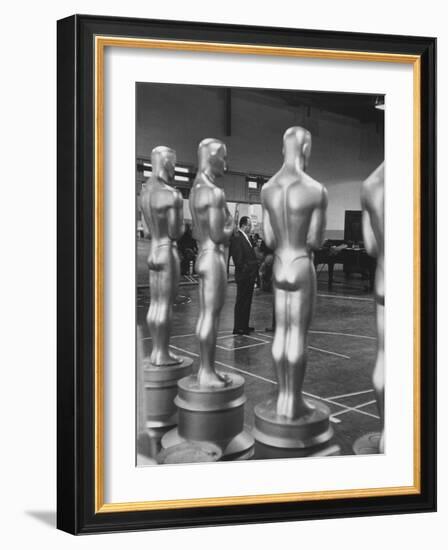 Large Replicas of Oscars Used for Decoration at Academy Awards Show-Leonard Mccombe-Framed Photographic Print