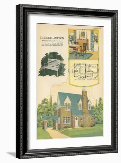 Large Residence, Rendering and Floor Plan-null-Framed Art Print