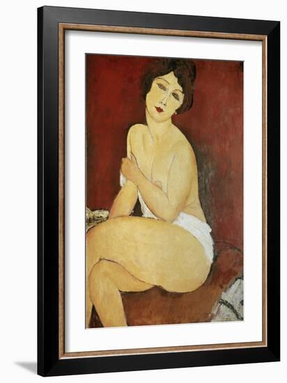 Large Seated Nude by Amedeo Modigliani-null-Framed Premium Photographic Print