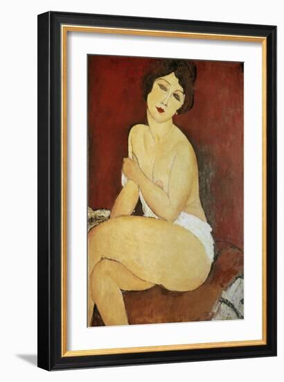 Large Seated Nude by Amedeo Modigliani-null-Framed Premium Photographic Print