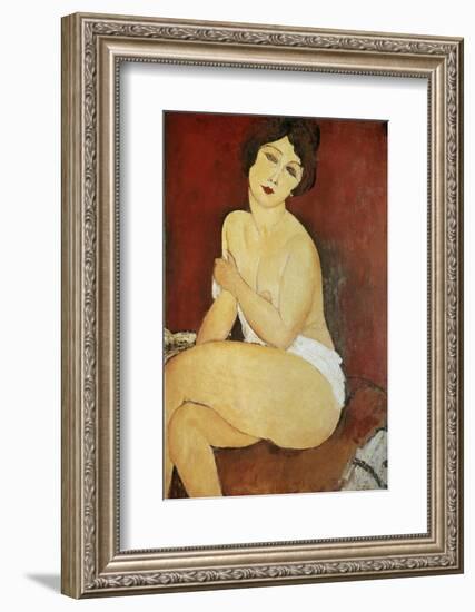 Large Seated Nude by Amedeo Modigliani-null-Framed Photographic Print