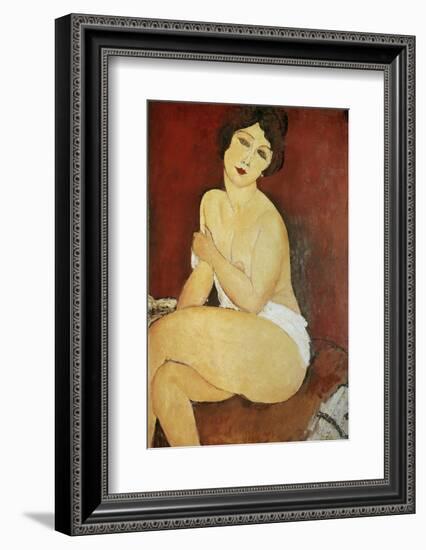 Large Seated Nude by Amedeo Modigliani-null-Framed Photographic Print